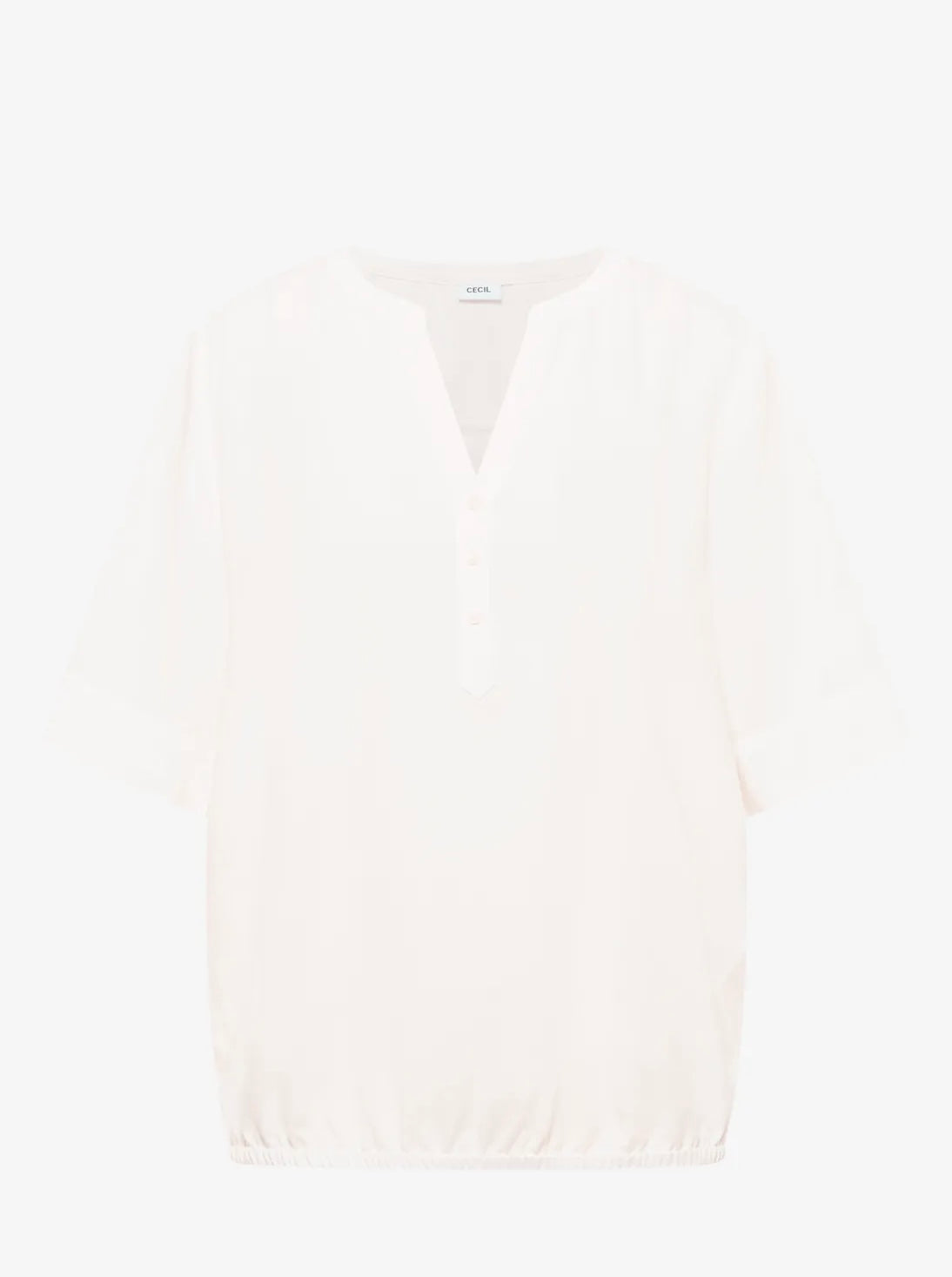 SOLID SPLITNECK BLOUSE NOS Off-White