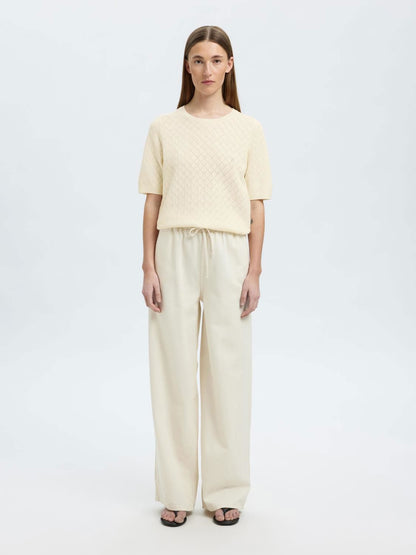 Slfhelen 2/4 Knit O-Neck Lys Beige