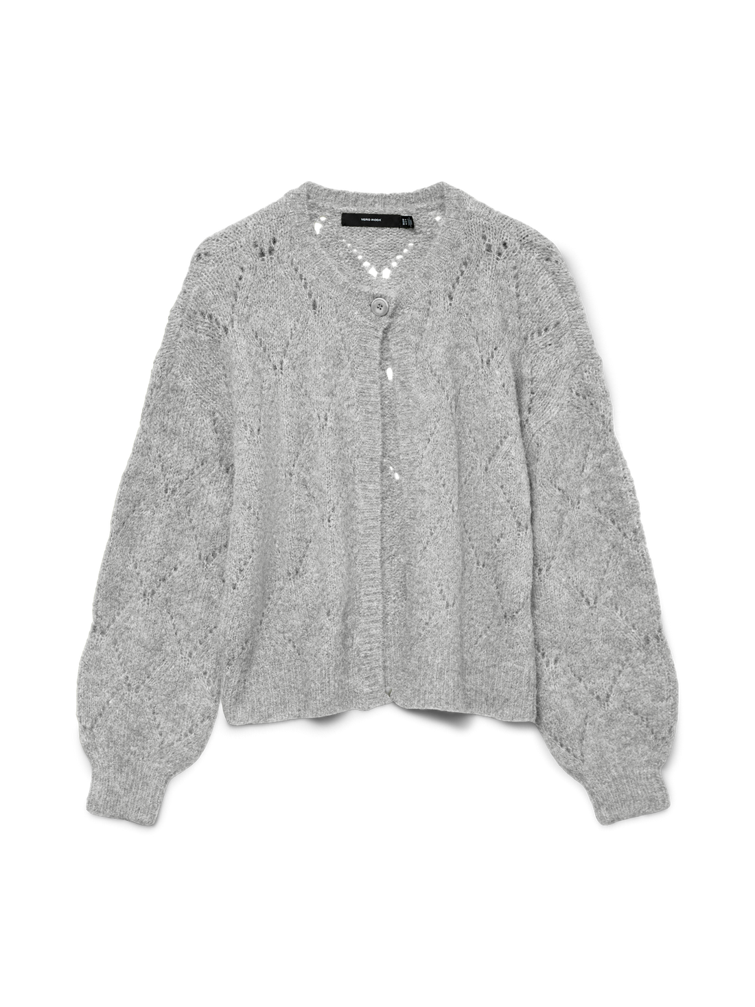 Vmshell Ls O-Neck Onebutton Cardigan Boo Grå