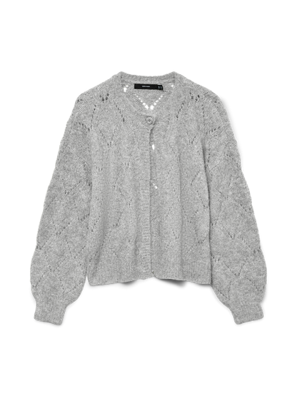 Vmshell Ls O-Neck Onebutton Cardigan Boo Grå