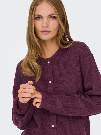 Jdylumi Life L/s Button Cardiga Knt Noos Burgunder