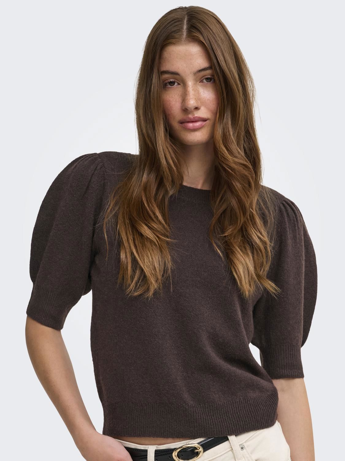 Onlrica 2/4 Pullover Knt Noos Brun