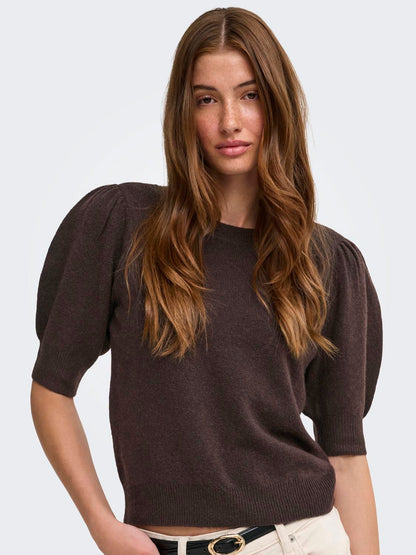 Onlrica 2/4 Pullover Knt Noos Brun
