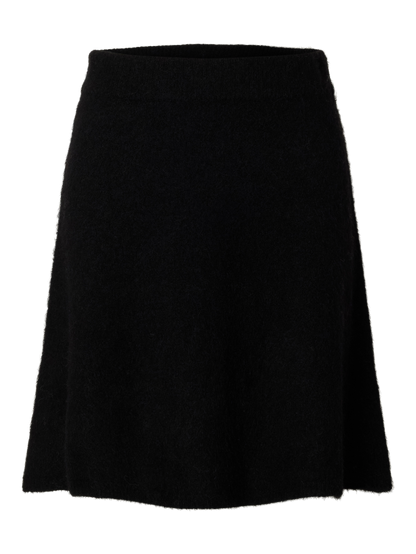 Slflulu Brushed Hw Knit Skirt Svart