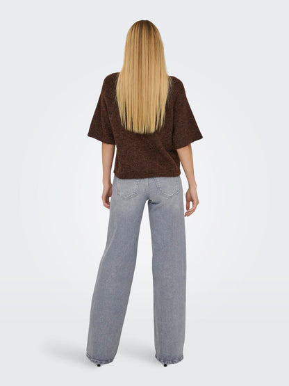 Onlazu 2/4 Raglan O-Neck Knt Brun
