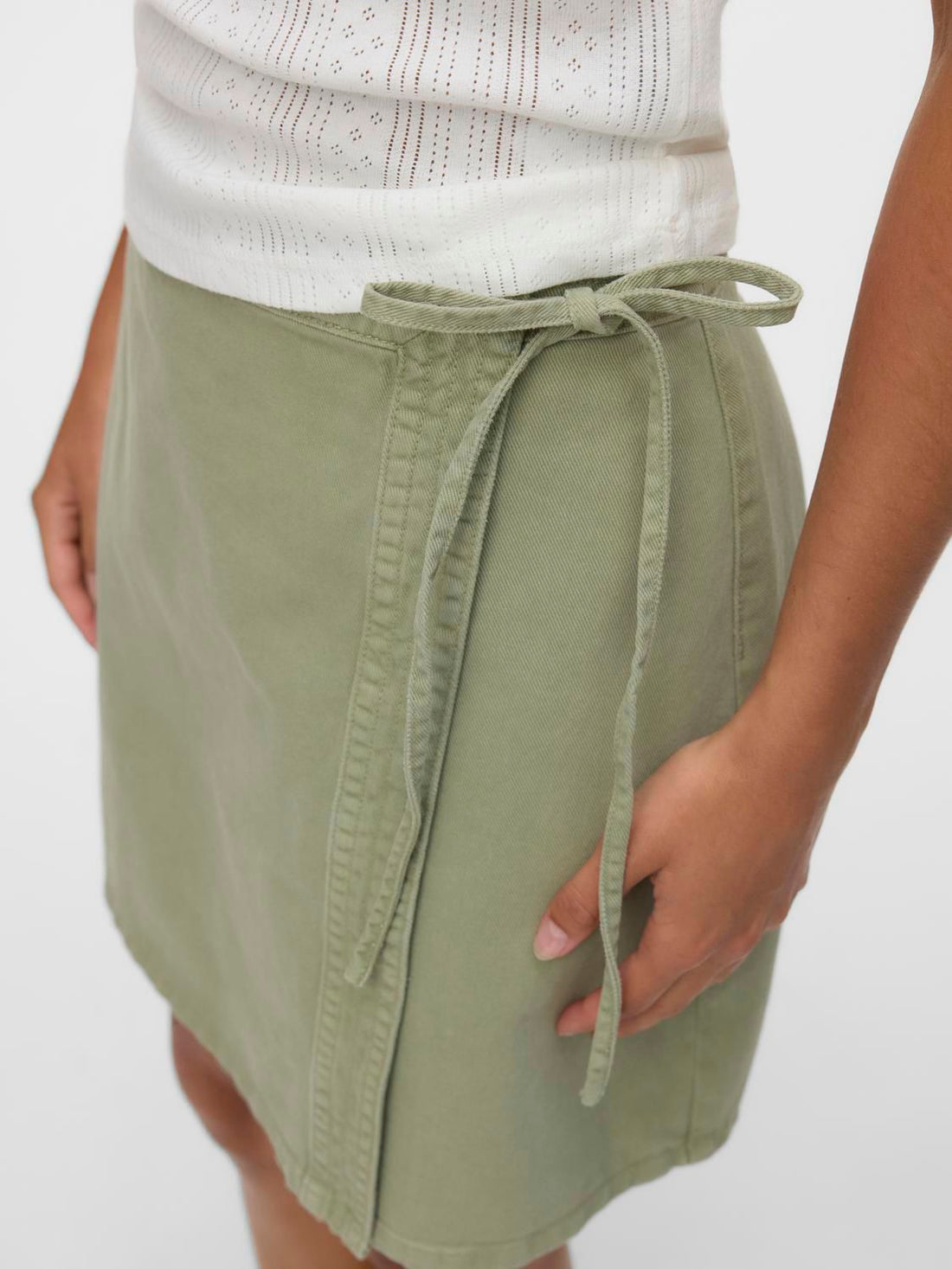 Vmliza Mr Short Denim Wrap Skirt Ga Noos Grønn