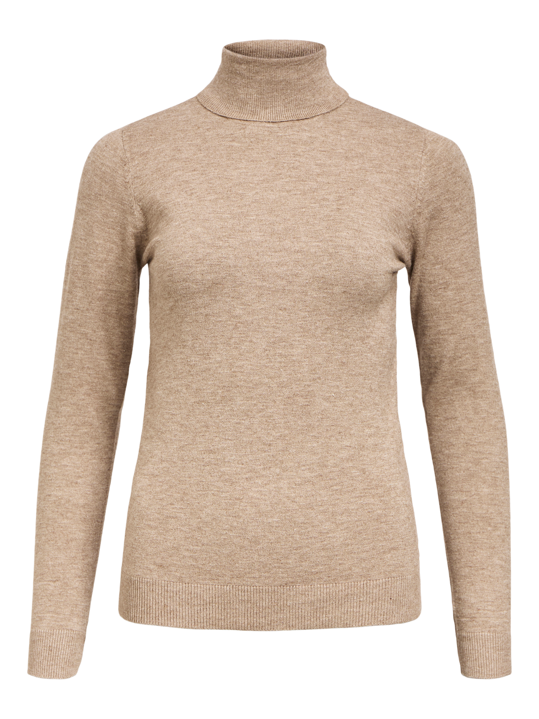 OBJTHESS L/S ROLLNECK KNIT PULLOVER NOOS Desert Taupe