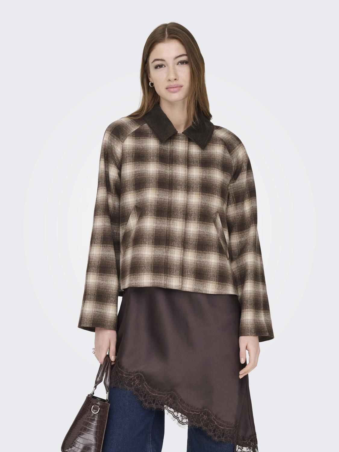 Onlkine Checked Cord Jacket Cc Otw Grå
