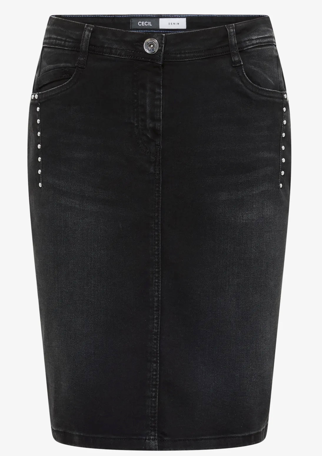 Denim skirt grey studs Grå