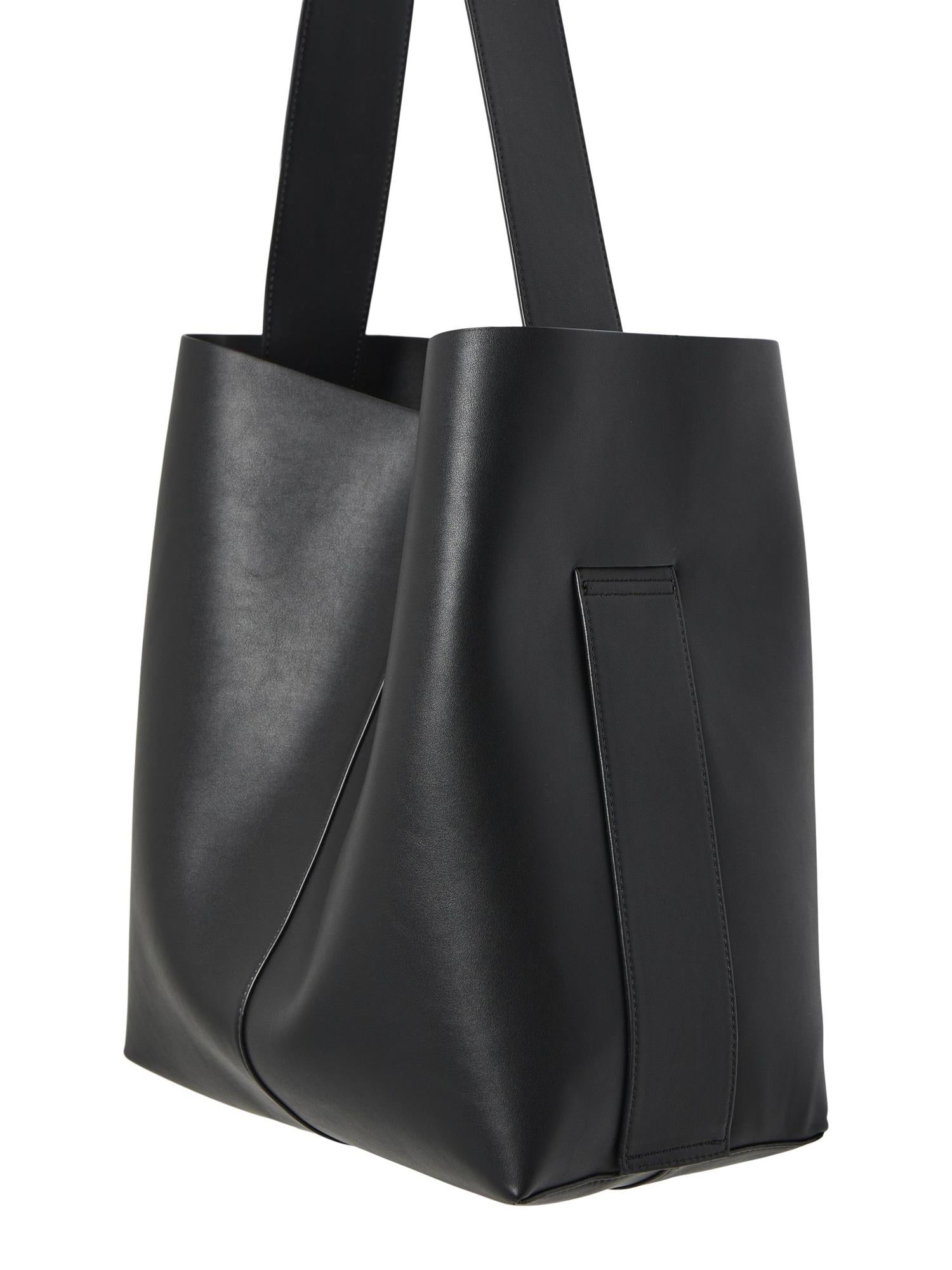 OBJGAEL PU SHOPPER REP Black