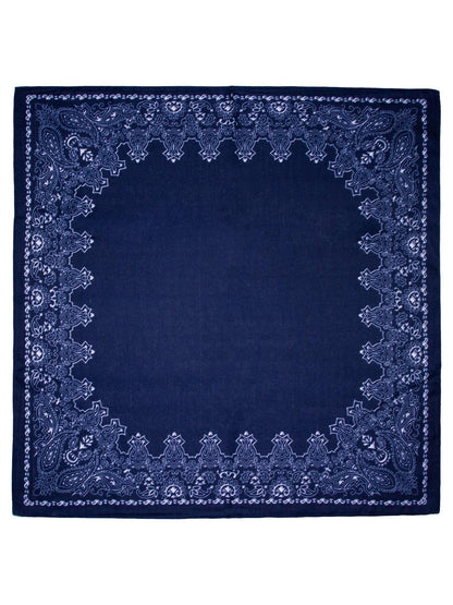 Skjerf M/kant 70x70 Blå