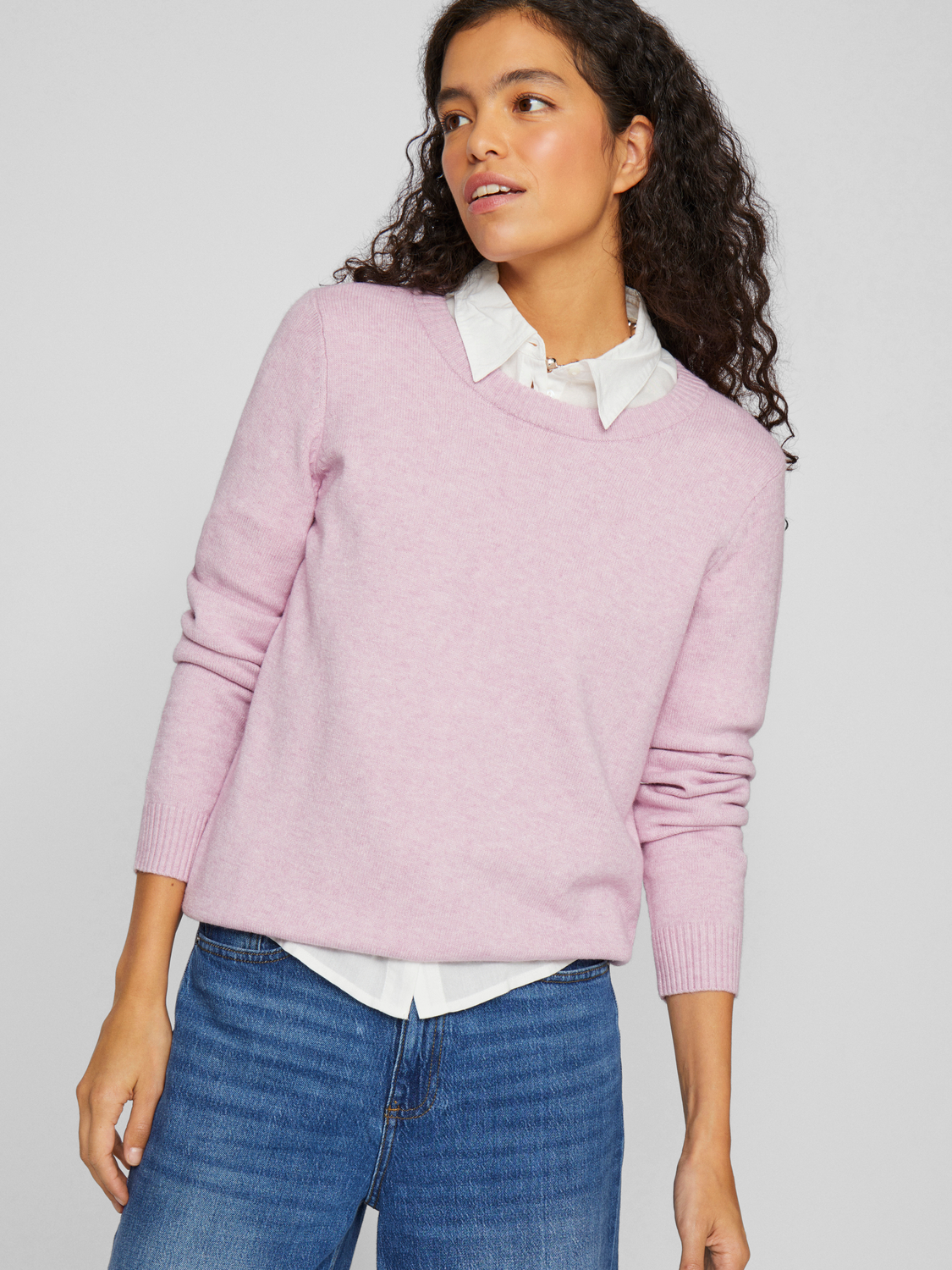 VIRIL O-NECK L/S  KNIT TOP - NOOS Winsome Orchid