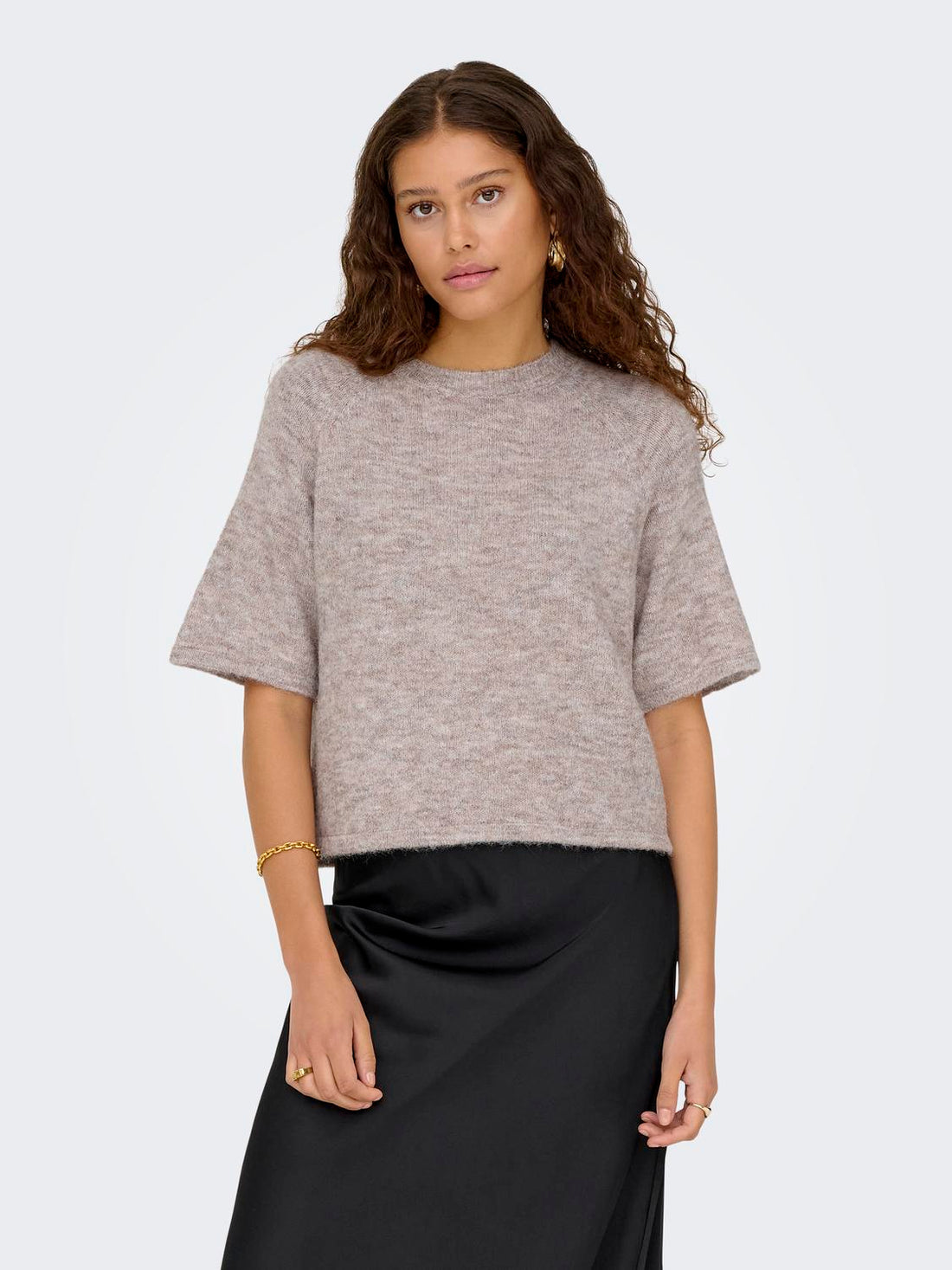 Onlazu 2/4 Raglan O-Neck Knt Beige