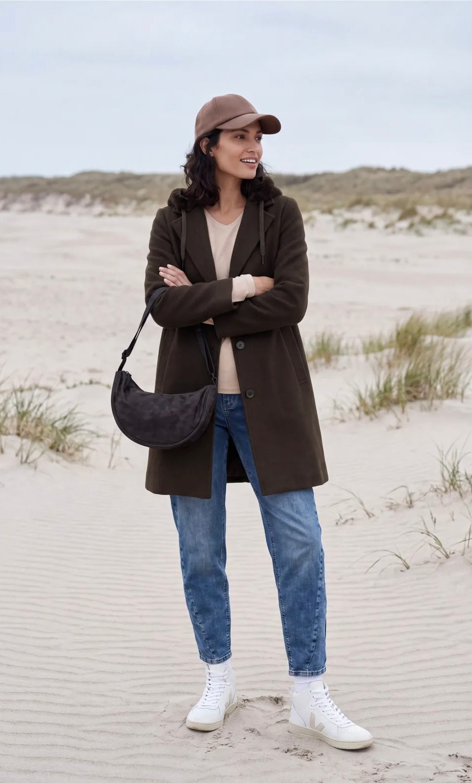 WOOL REVERS COAT W/FUR Brun