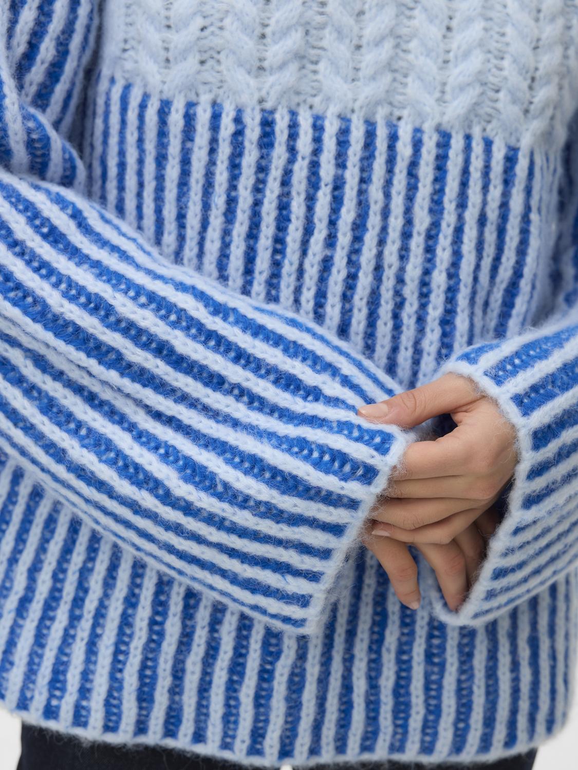 Vmerika Ls O-Neck Long Pullover Exp Blå