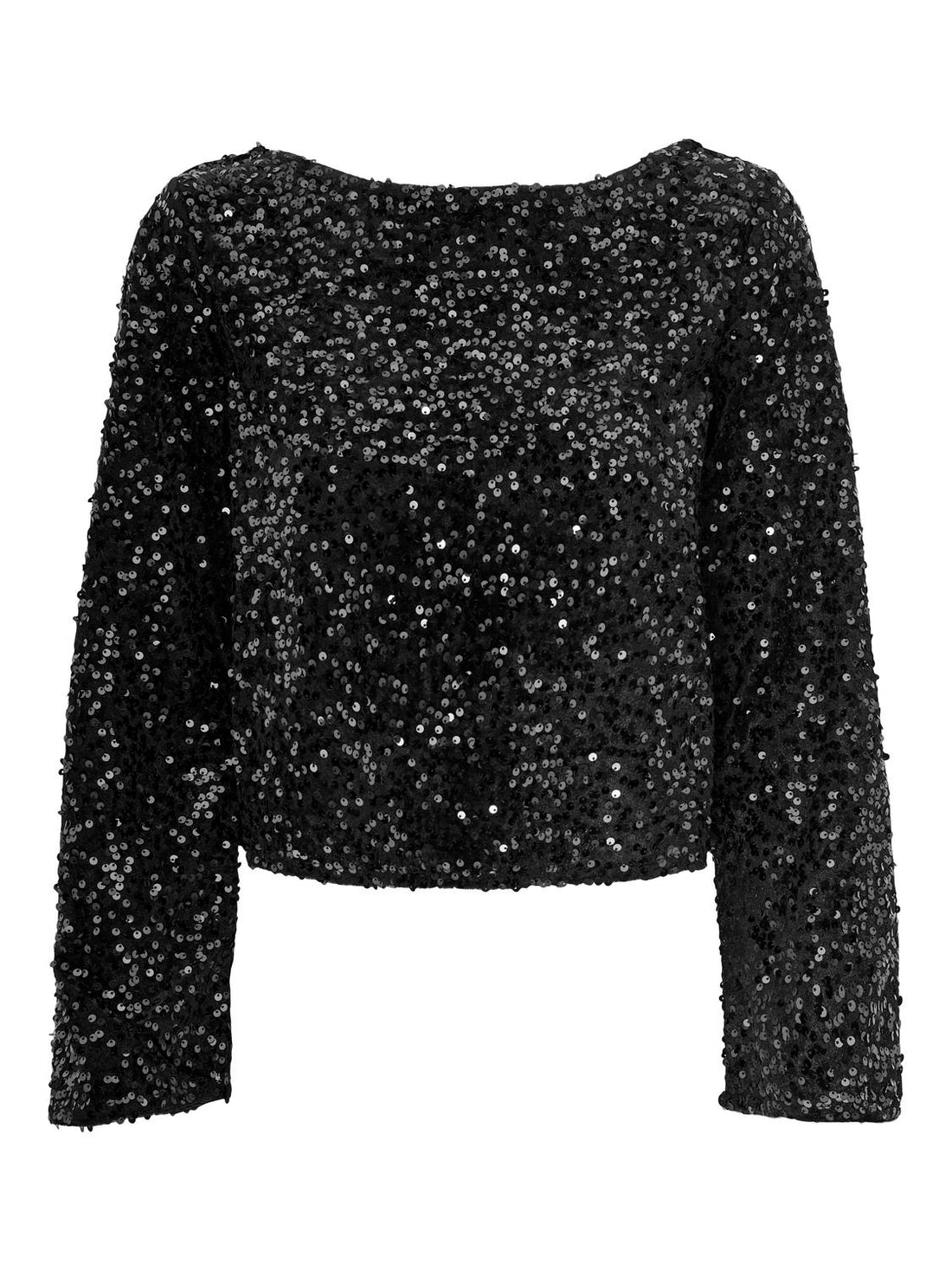 JDYSARA L/S BOW SEQUINS TOP JRS Black