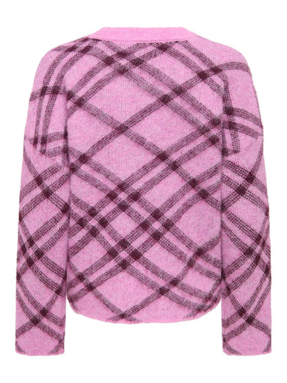 Onlnoeme Ls Pattern O-Neck Nca Knt Lilla