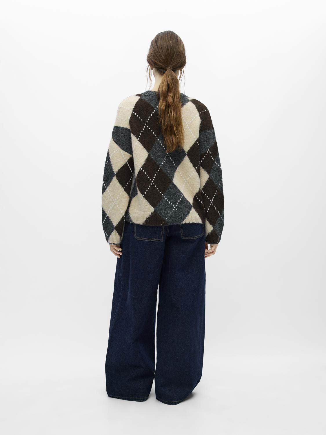 Objbrenda Ls Lo O-Neck Pullover Noos Grå