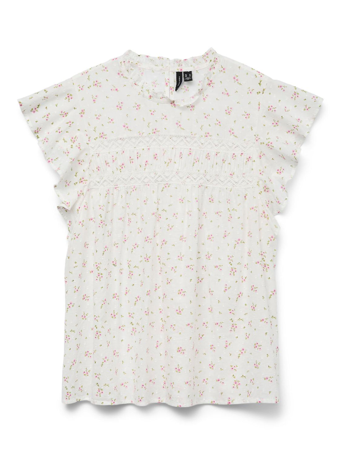 Vmtrine Sl Lace Top Wvn Noos Hvit