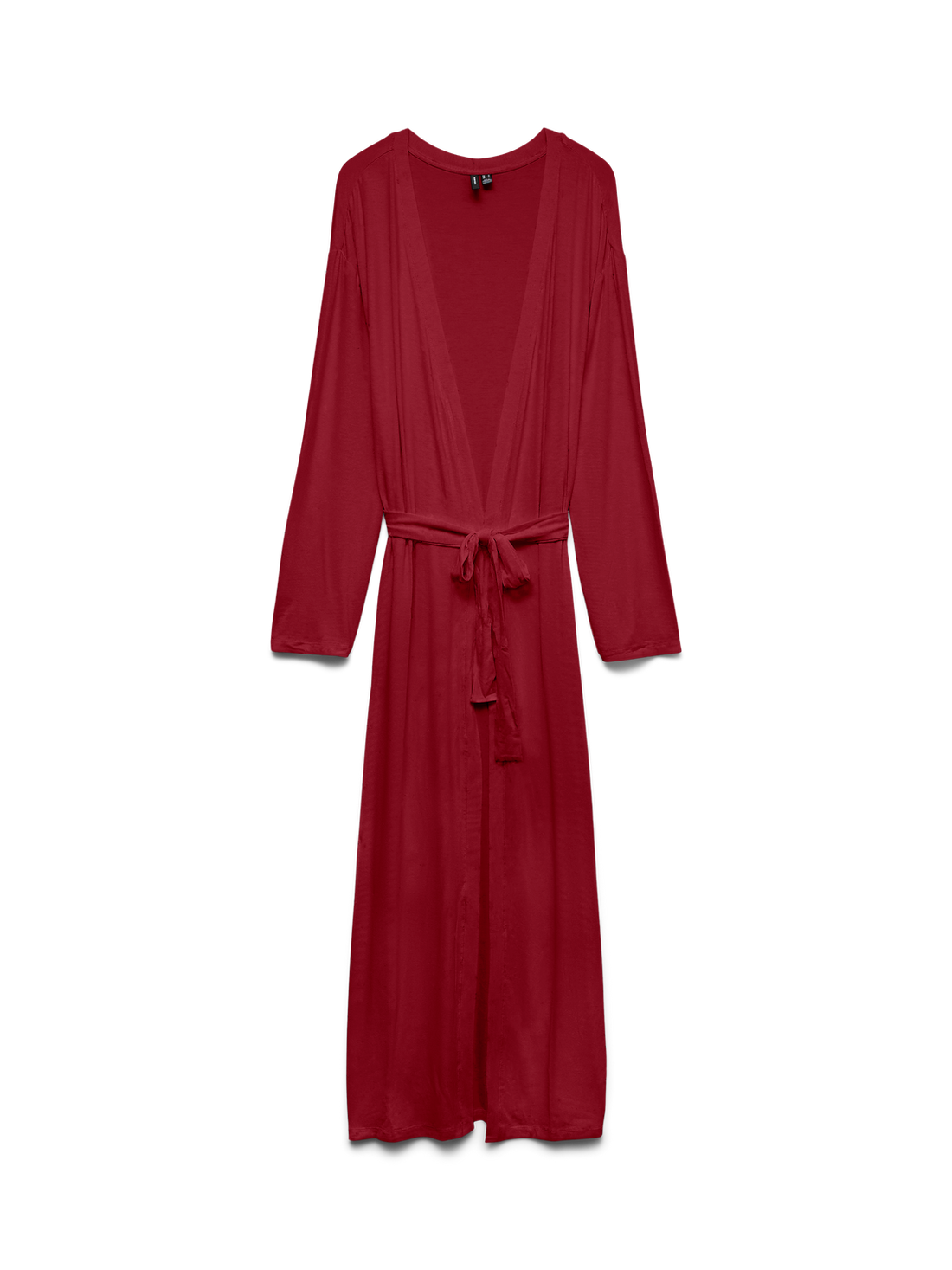 Vmesther Ls Long Belt Cardigan Jrs Burgunder