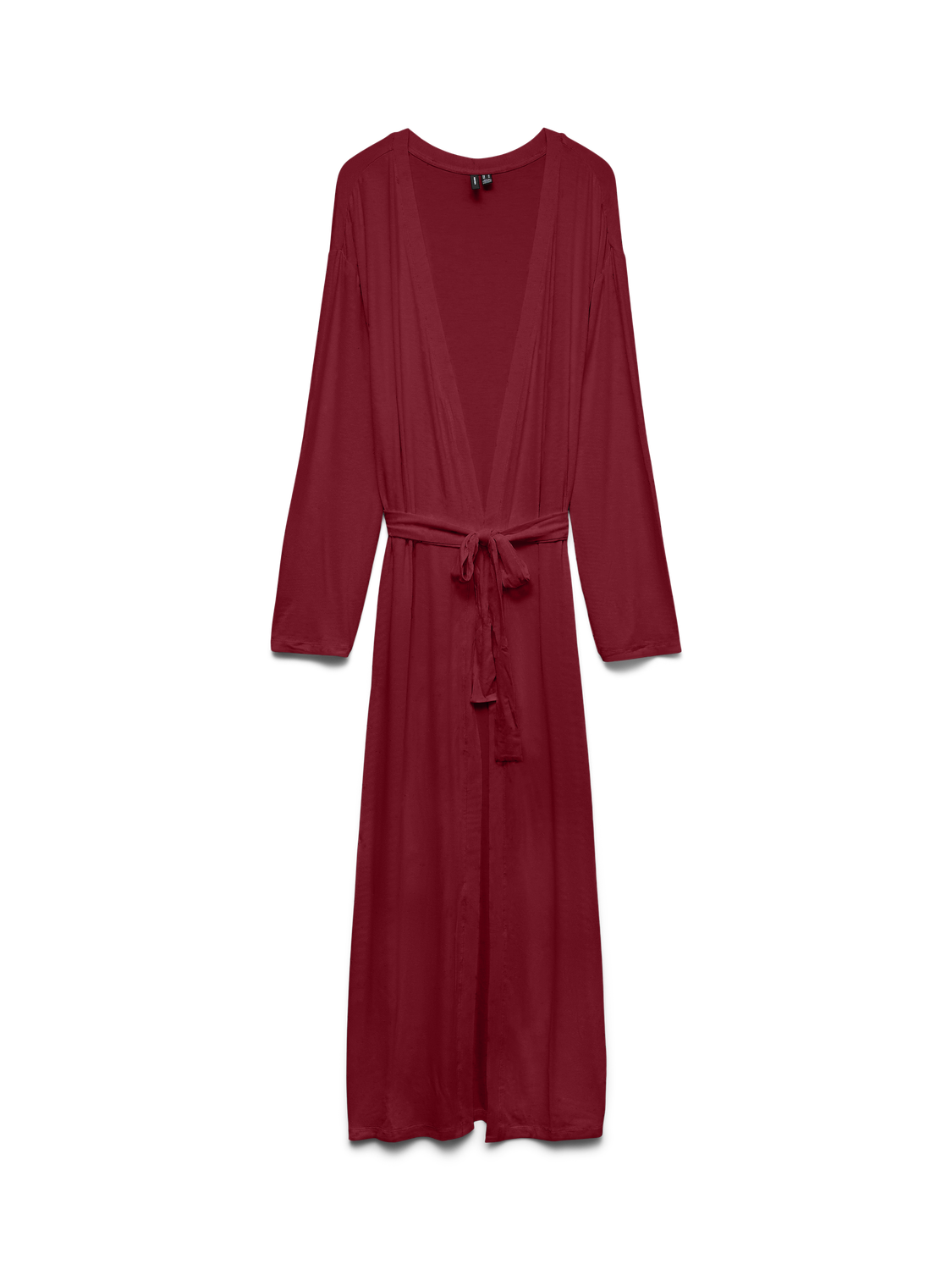 Vmesther Ls Long Belt Cardigan Jrs Burgunder