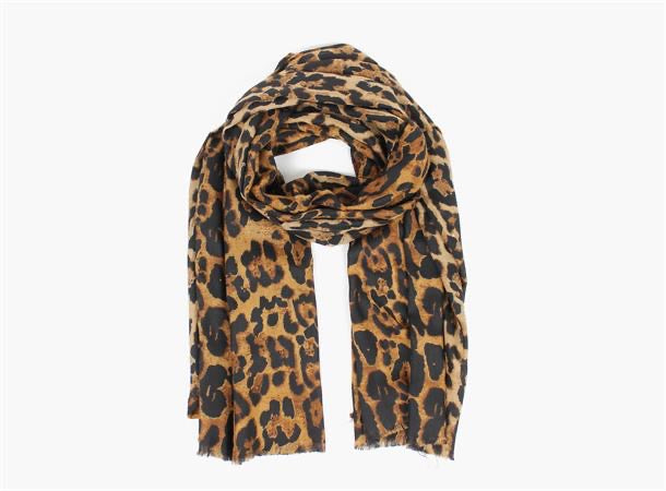 MANZINI Leopard Scarf Brun