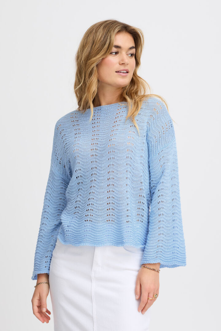 SBGAJA KNIT BLOUSE Lyseblå