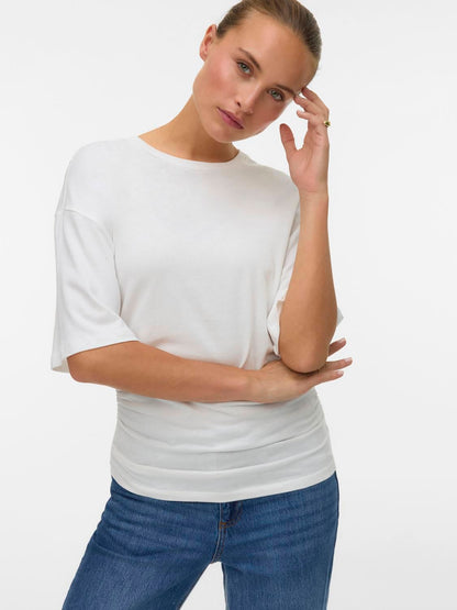 Awnavaro 2/4 O-Neck Top Noos Hvit
