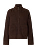 Slwsia Ras Ls Knit Zipper Cardigan Noos Brun
