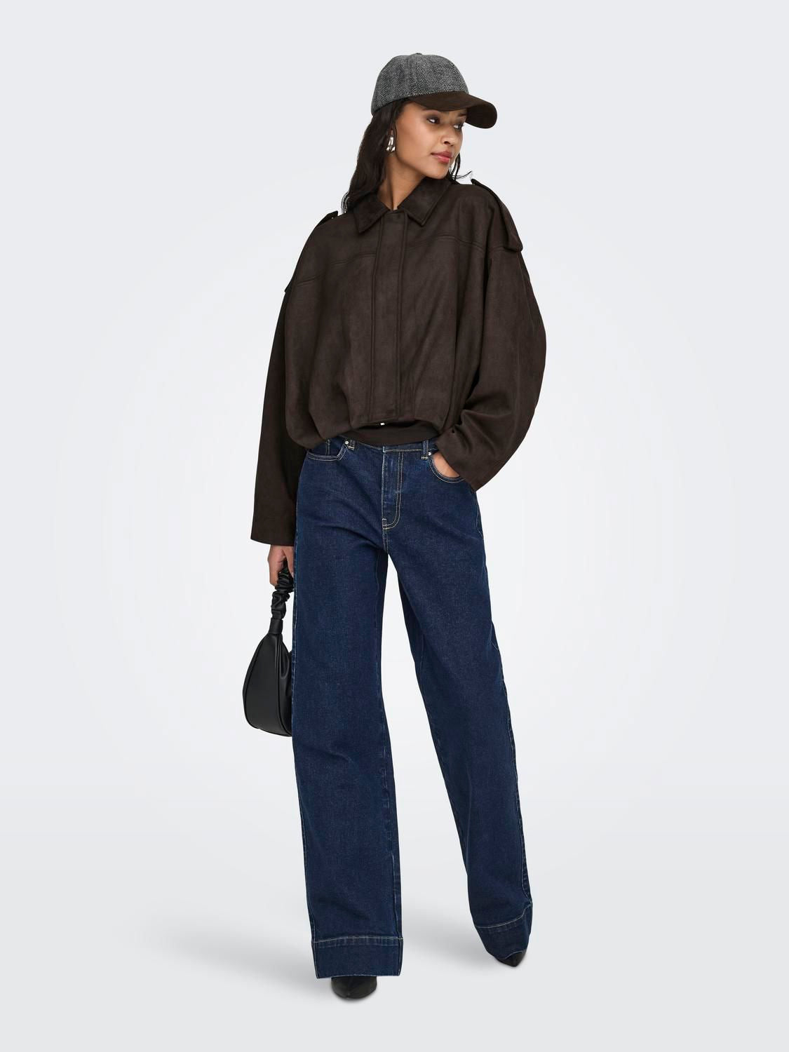 Jdynia Faux Suede Bat Jacket Otw Noos Brun