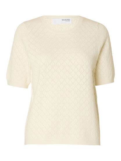 Slfhelen 2/4 Knit O-Neck Lys Beige