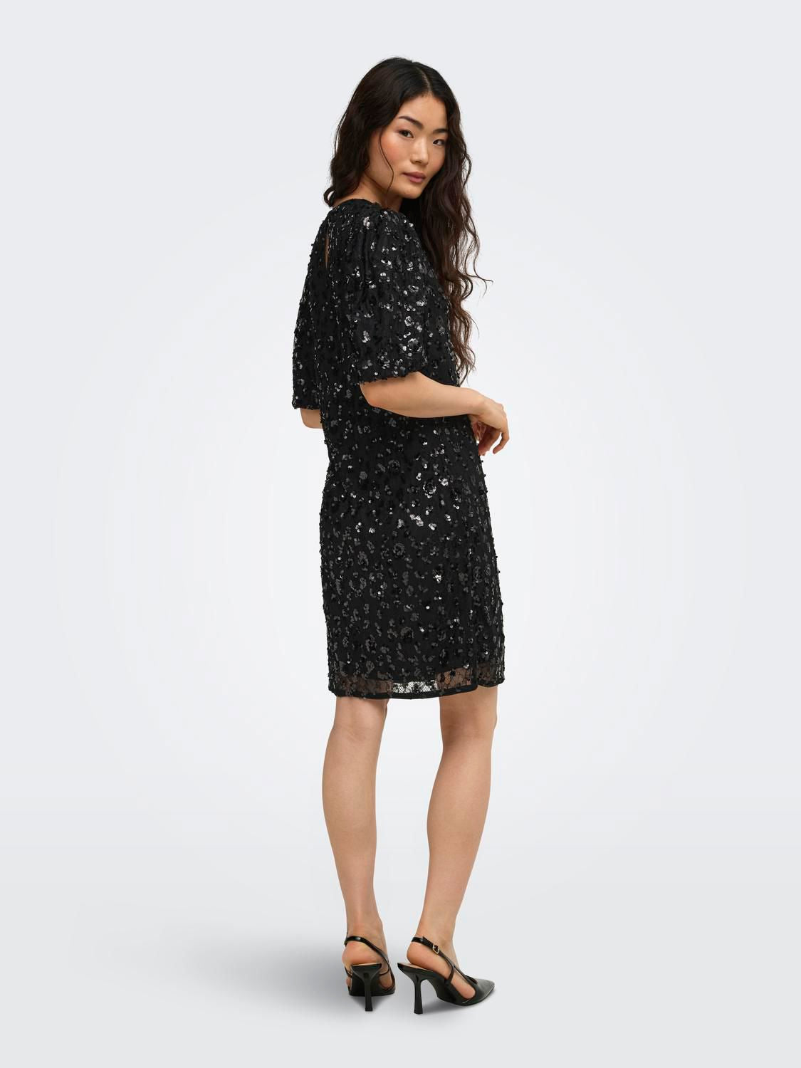 Onlcely S/s Sequins Short Dress Wvn Sort
