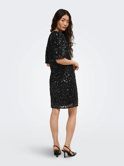 Onlcely S/s Sequins Short Dress Wvn Sort