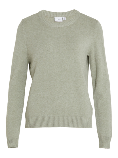 VIRIL O-NECK L/S  KNIT TOP - NOOS Oil Green