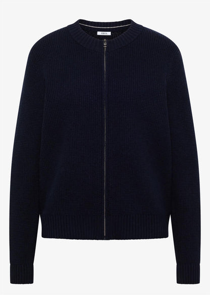 Cash zipper cardigan Marine