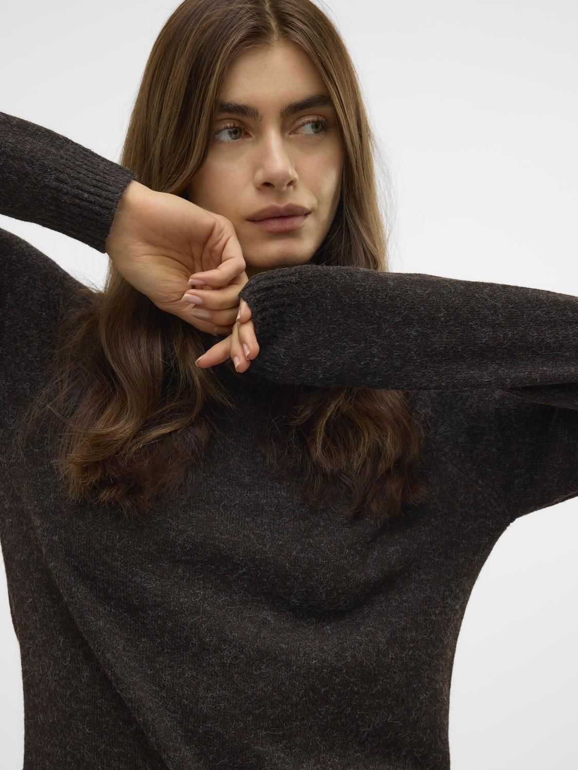 Vmdoffy Ls O-Neck Blouse Ga Noos Brun