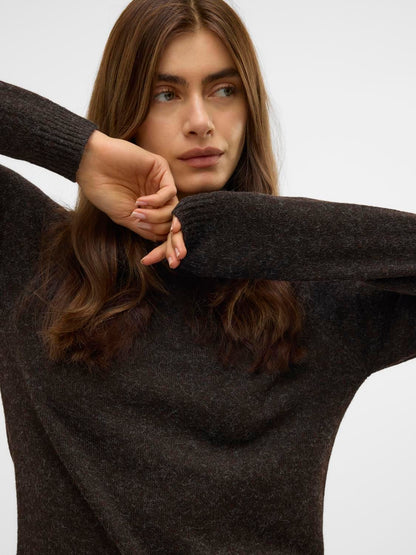 Vmdoffy Ls O-Neck Blouse Ga Noos Brun