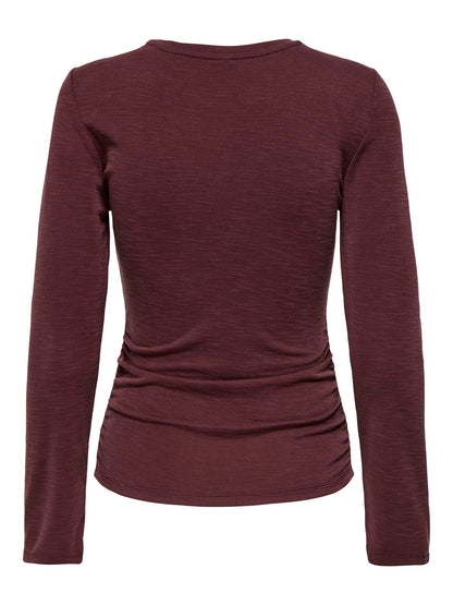 Onlfree Life L/s Slub Rib Top Jrs Mørkelilla