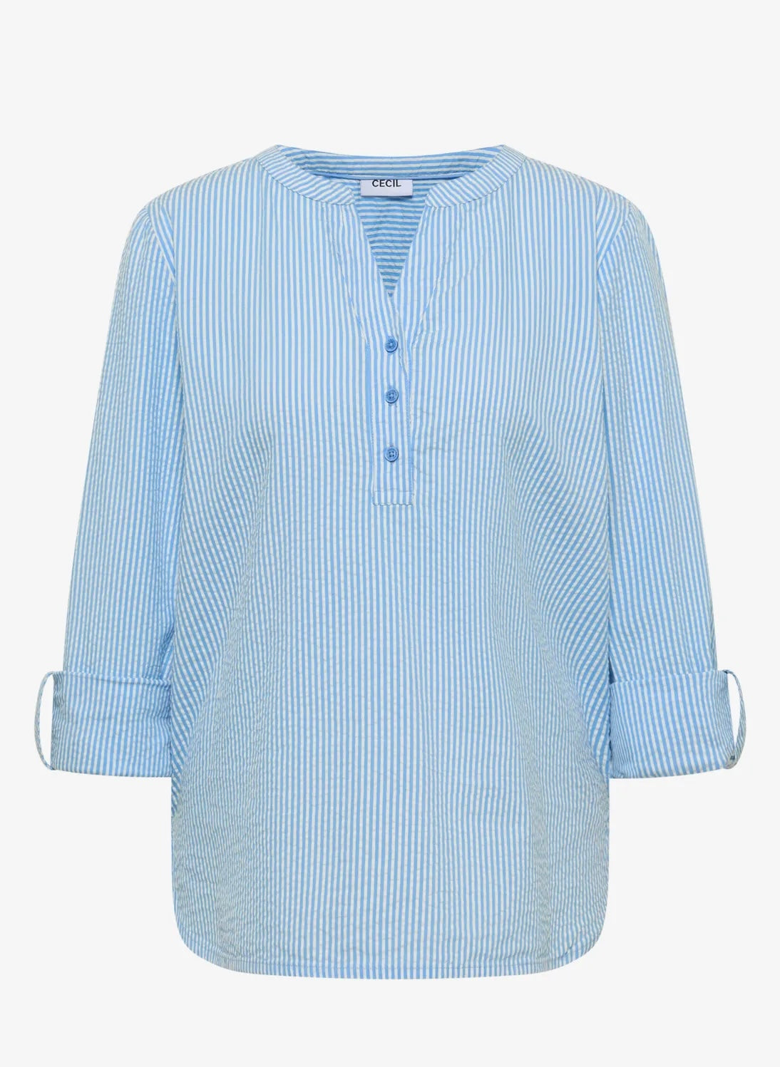 Seersucker stripe blouse Blå