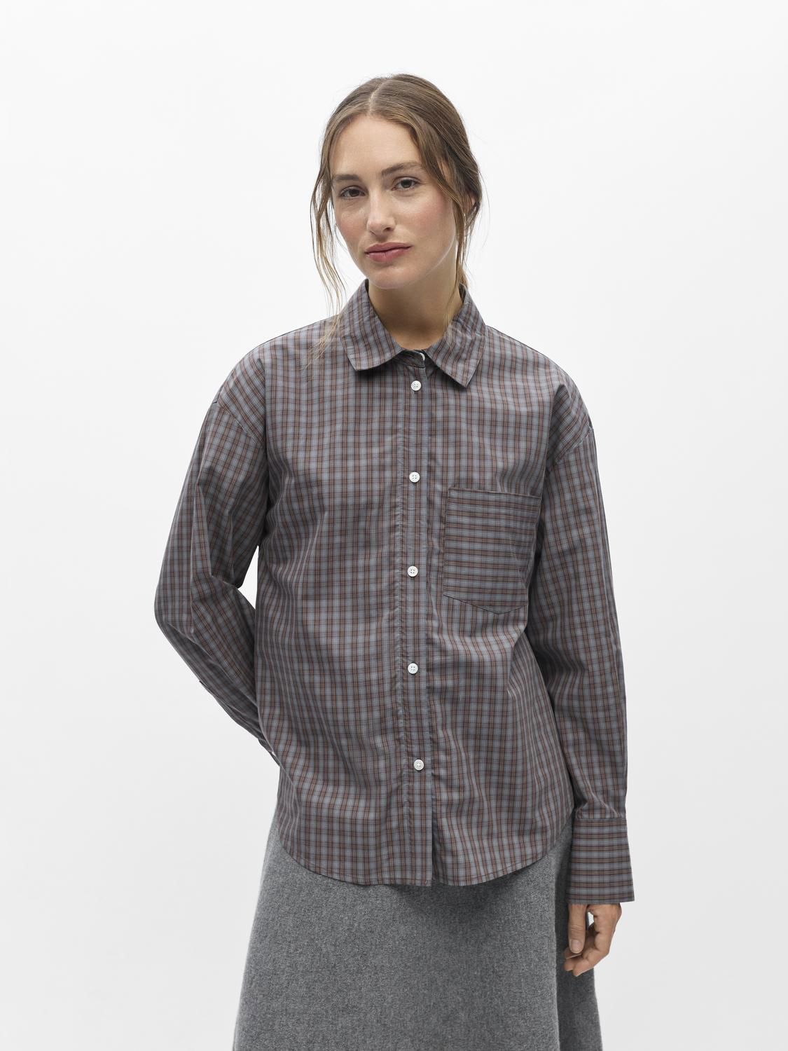 Objzila L/s Re Shirt Noos Grå