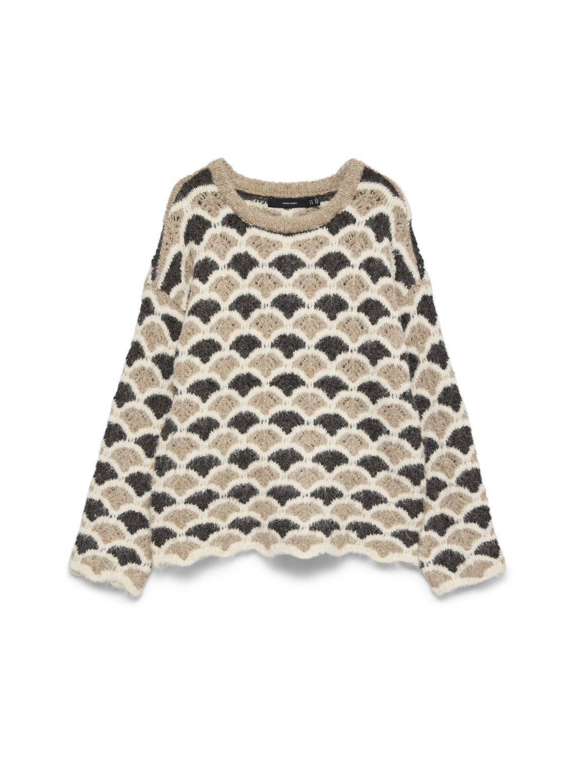 Vmannabelle Ls O-Neck Pullover Boo Beige