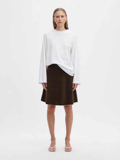 Slwlulu Brushed Hw Knit Skirt Noos Brun