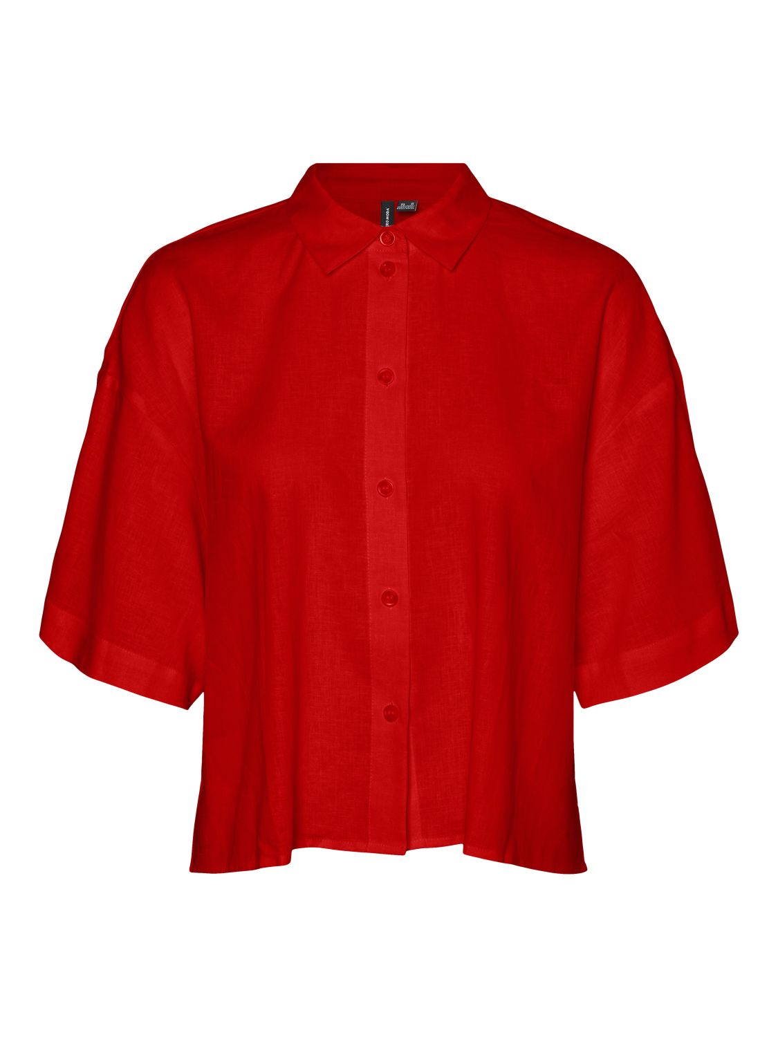 Vmlinn 2/4 Short Shirt Wvn Noos Rød