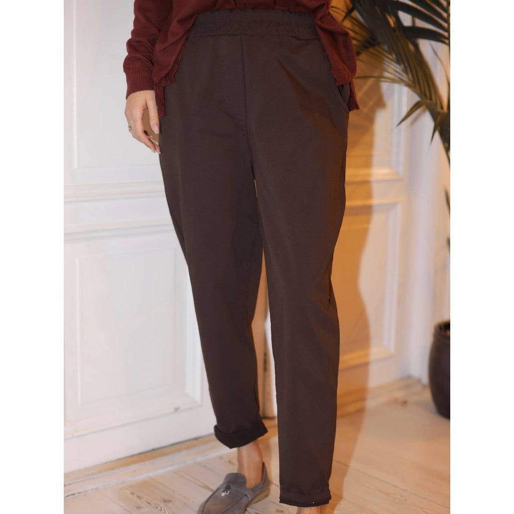 BASIC BAGGY PANTS Brun