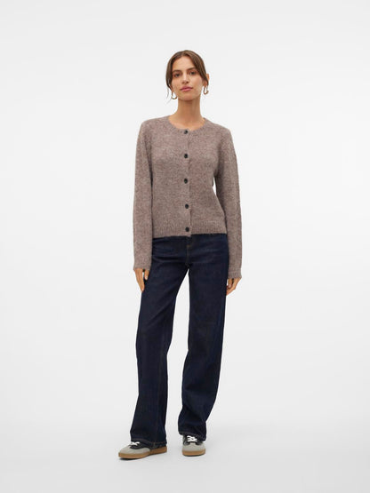 Vmnovah Ls O-Neck Button Cardi Ga Noos Brun