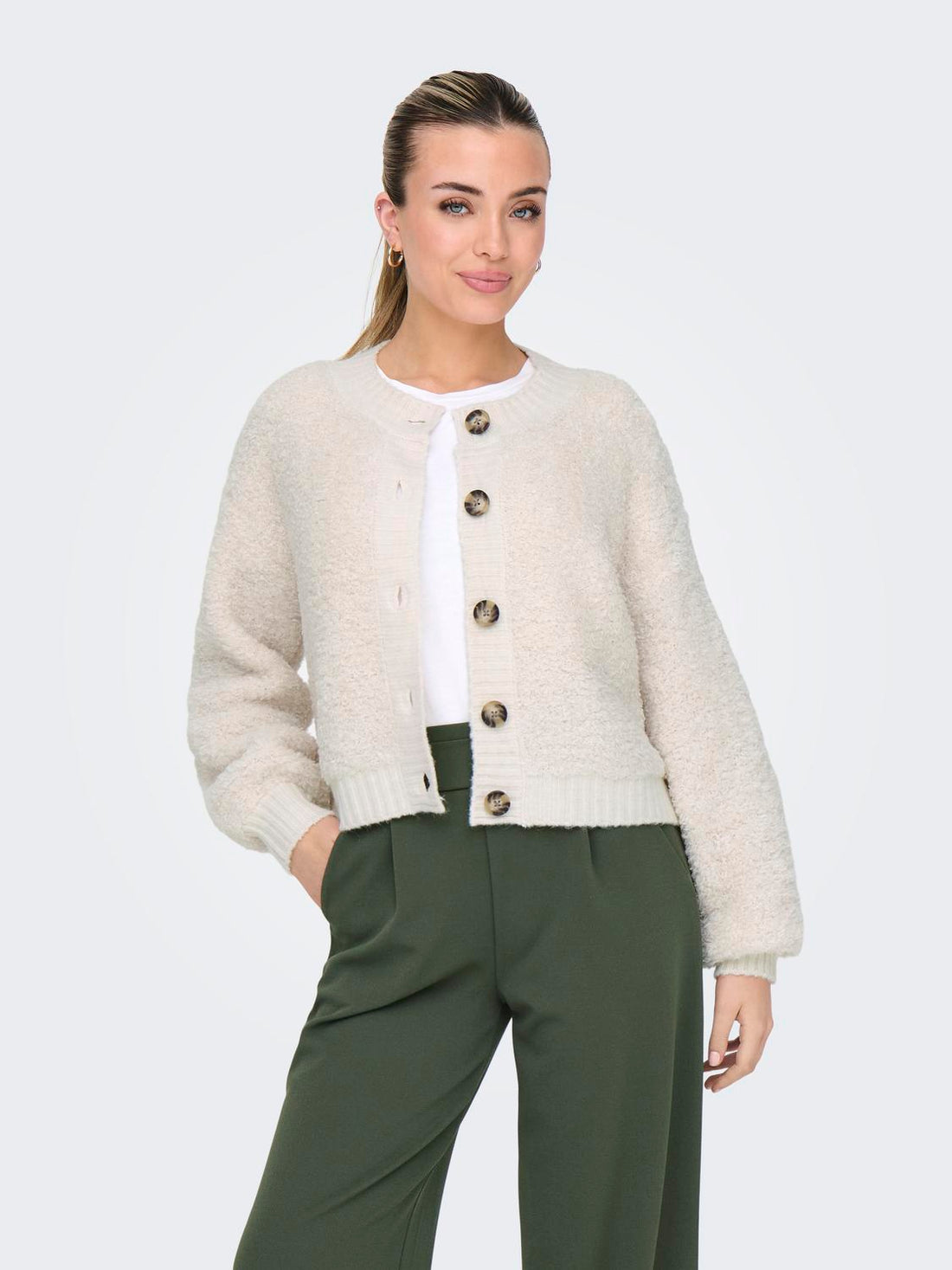 Jdyeira Life L/s Oneck Cardigan Knt Noos Lysegrå
