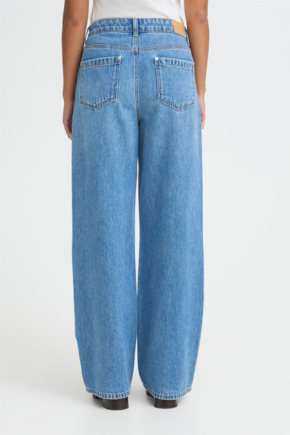 Pzapril Uhw Jeans Wide Leg Blå