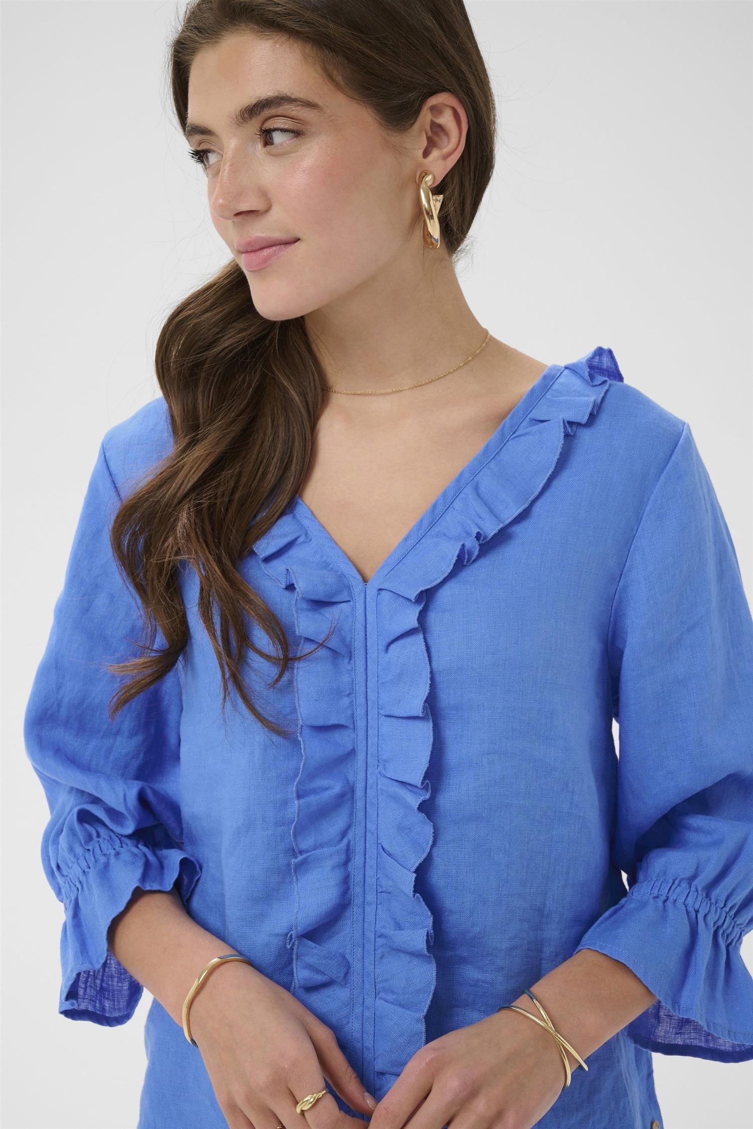 Crbellis Frill Blouse Blå