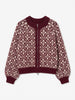 Vminga Ls O-Neck Zip Cardigan Lcs Burgunder