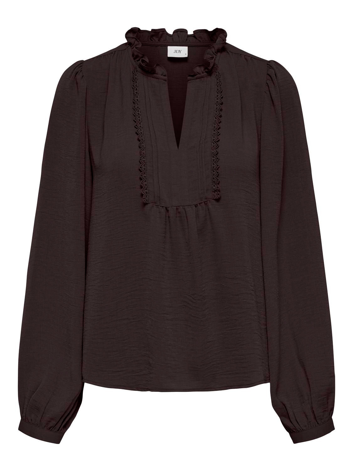 Jdyrachel Life L/s Pintuck Top Wvn Noos Brun